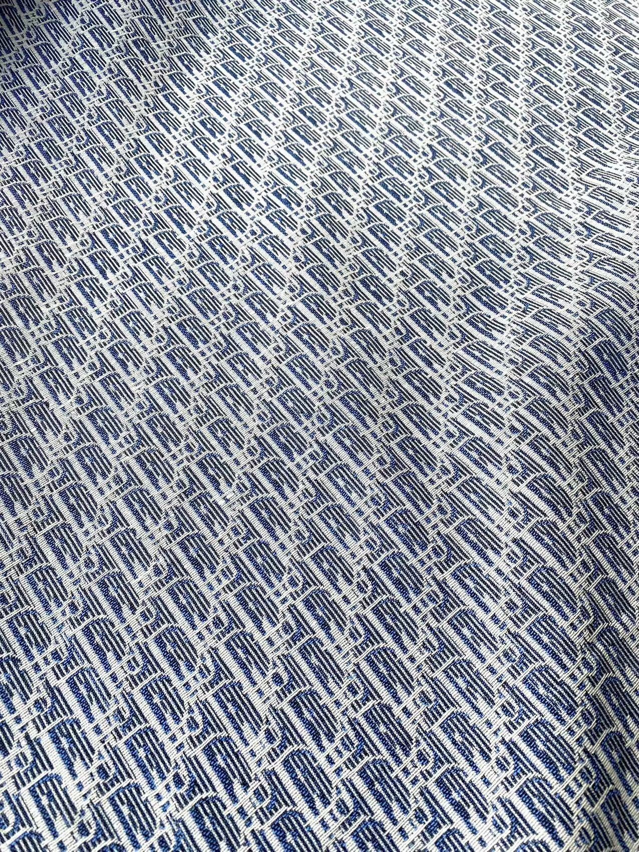 Blue Dior Sneaker Fabric for Custom Shoes Sewing Project DIY