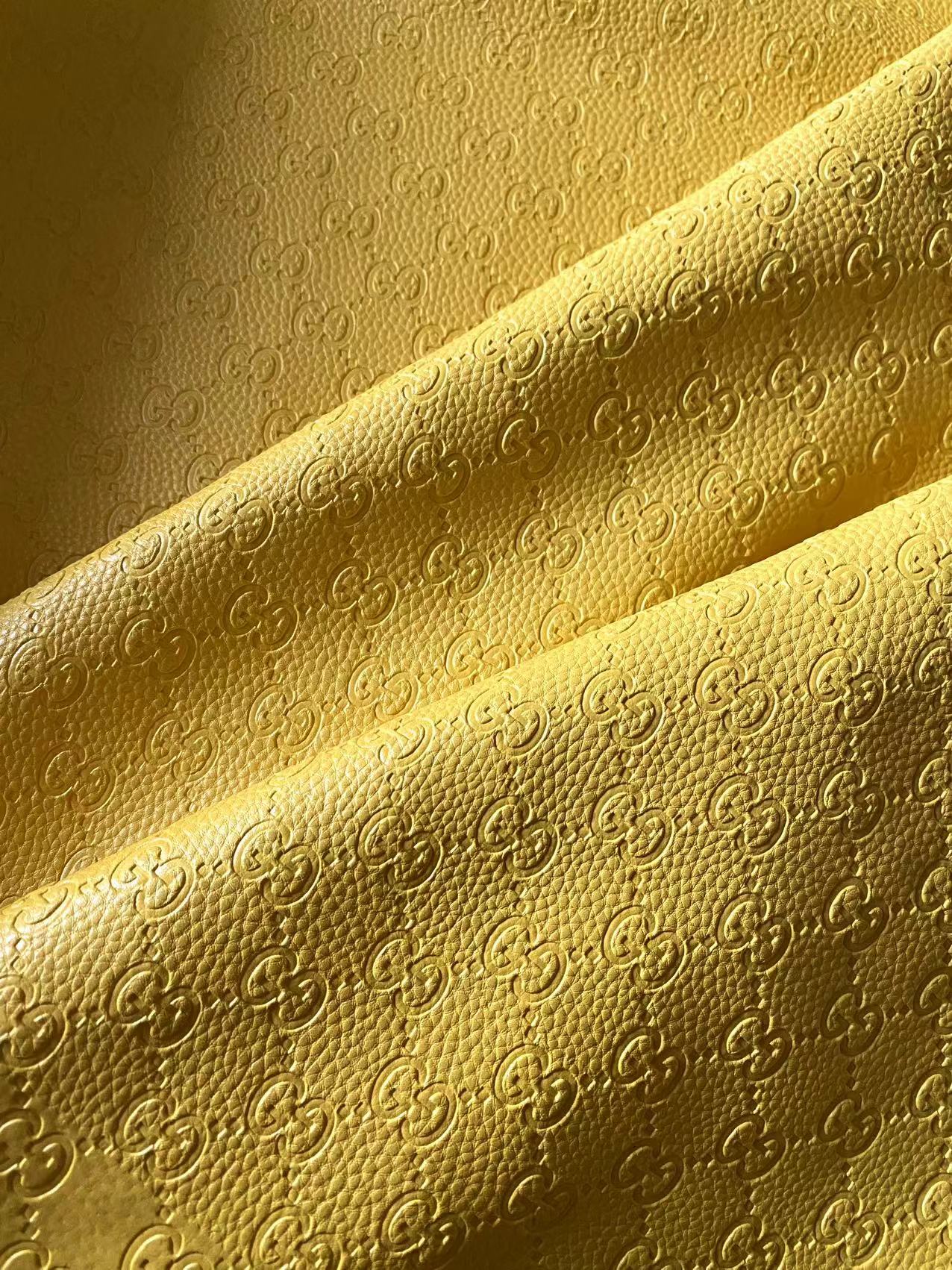 Lemon Yellow Gucci Embossed Soft Leather Custom Shoes Car Upholstery