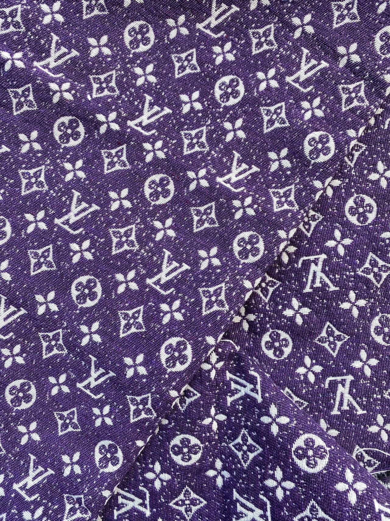 Purple Chenille Louis Vuitton Designer Bag Fabric Sold by Yard