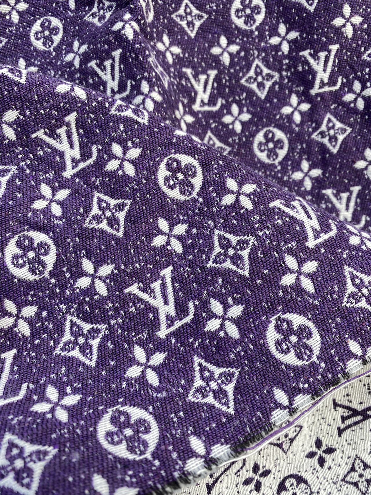 Purple Chenille Louis Vuitton Designer Bag Fabric Sold by Yard