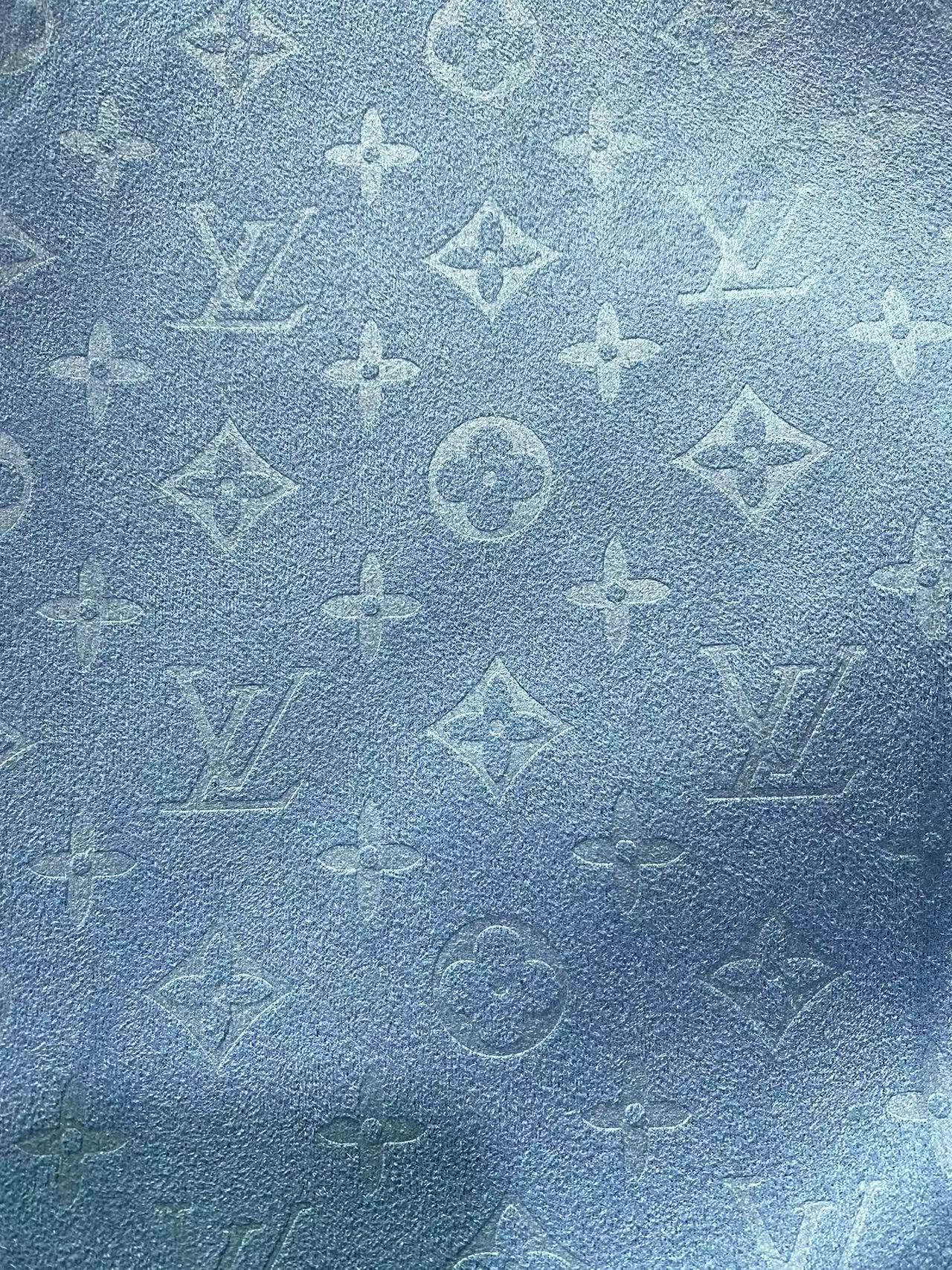 Light Blue Louis Vuitton Suede Micro Sewing Shoe Fabric