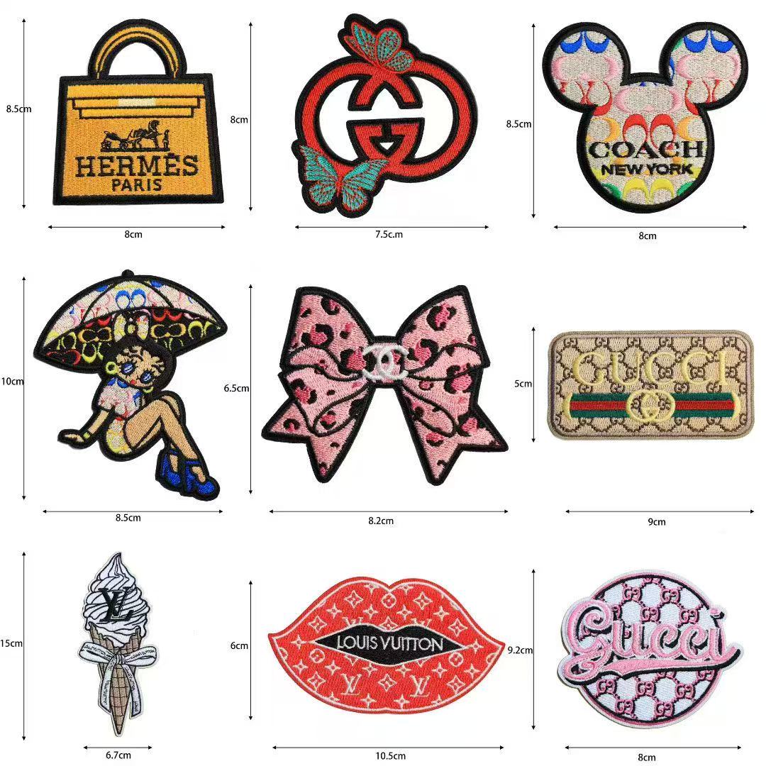 Embroidery LV Hermes Gucci Patches Custom Clothing Jackets