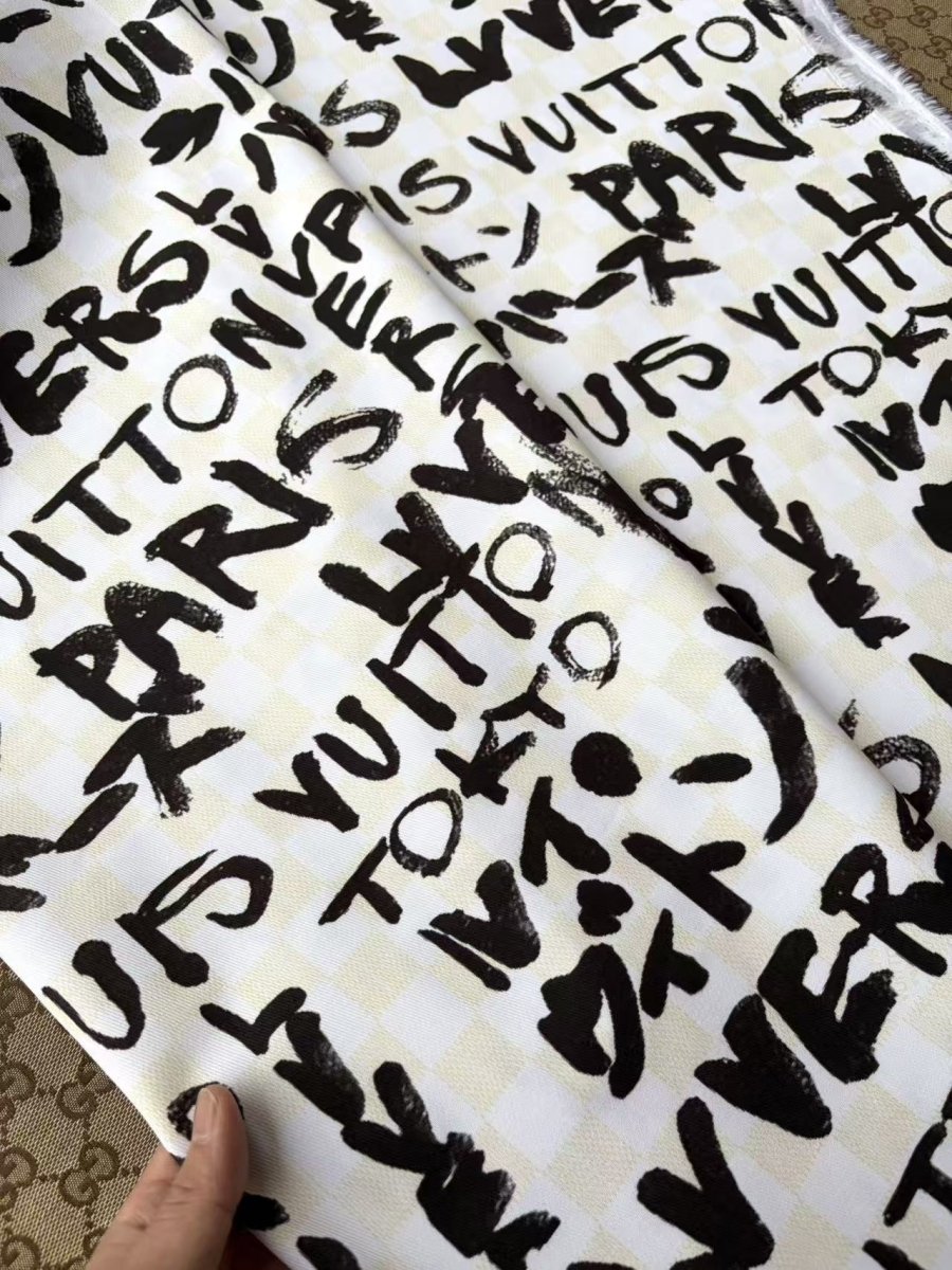 Cotton LV Printing DIY Designer Fabric Tokyo Design - mingfabricstore