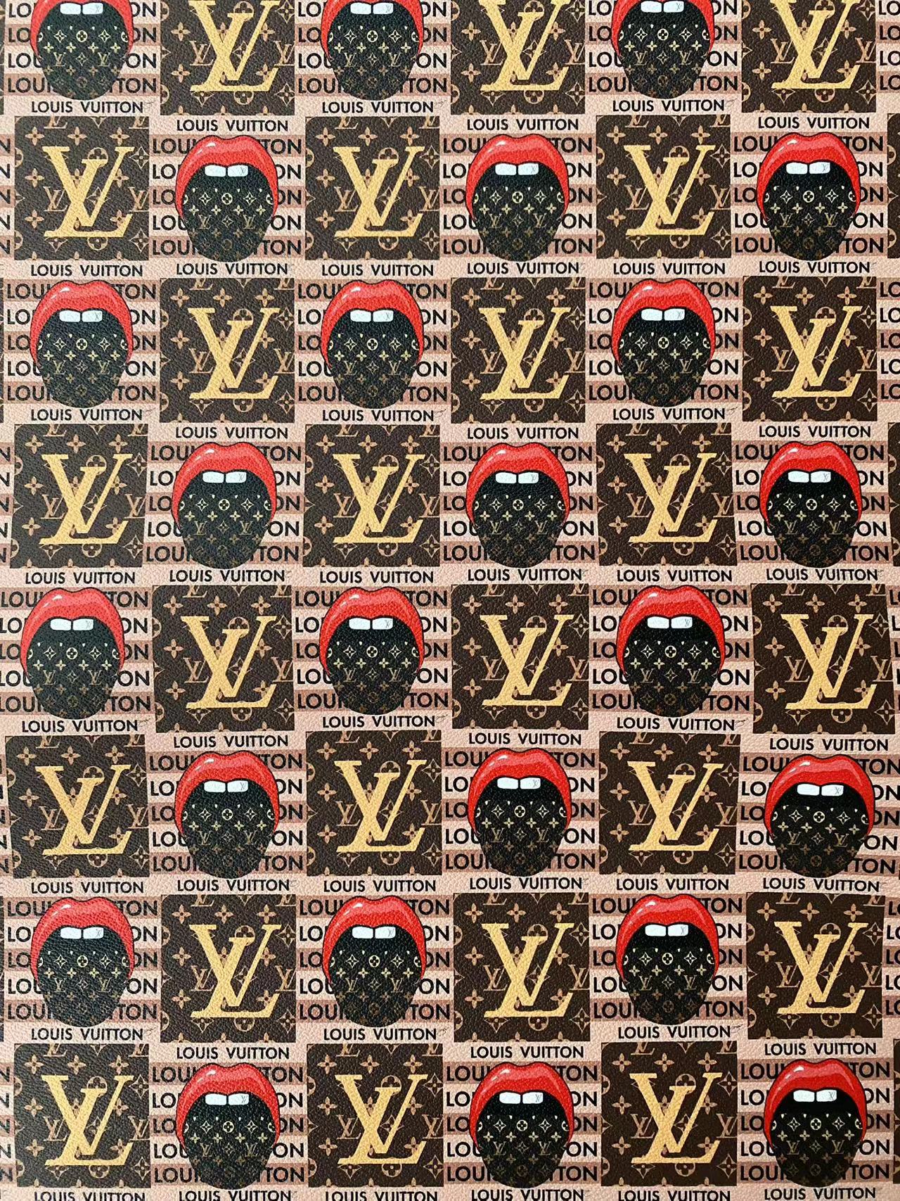 Lip Louis Vuitton Designer Fabric Faux Leather Sheet for Car Upholstery