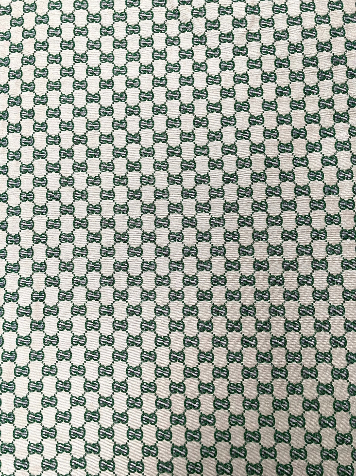 Sewing Soft White Green GG Gucci Fabric for Custom Designer
