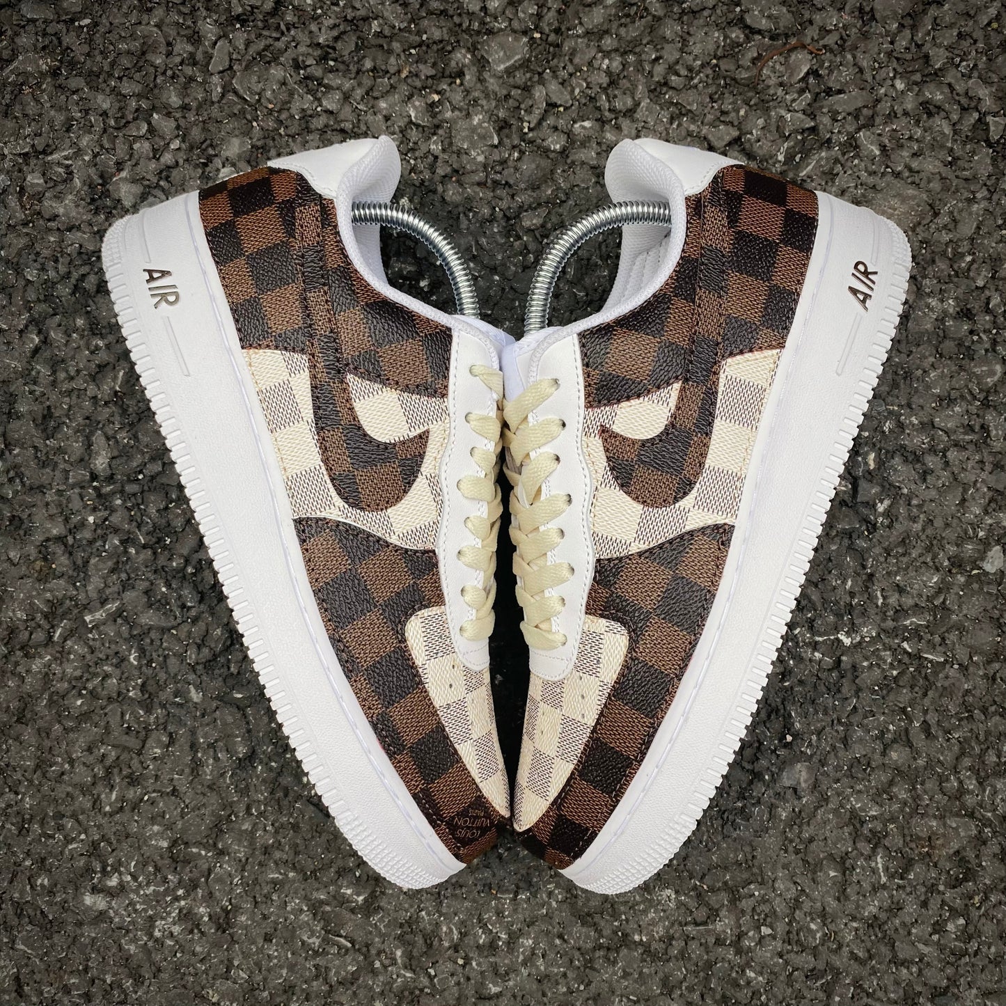 Damier LV Custom Sneakers Air Force One for Woman
