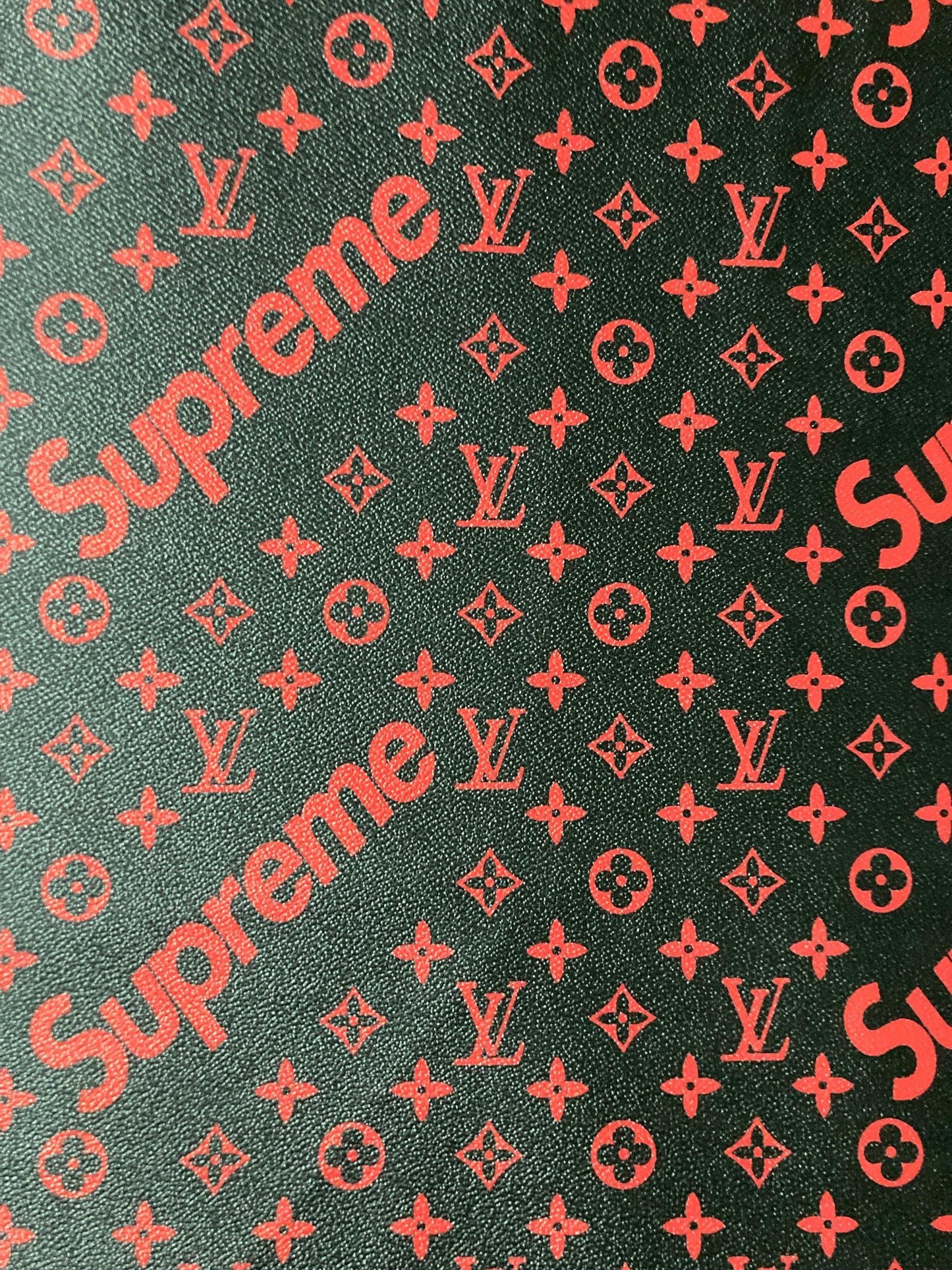 Handmade Crafting LV Supreme Vinyl Leather for Custom Car Upholstery