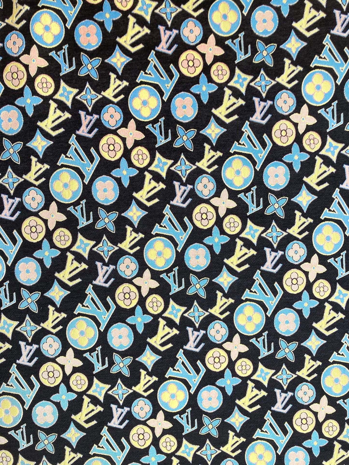 Crafts Colorful Jacquard LV Fabric for Handmade Custom Apparel
