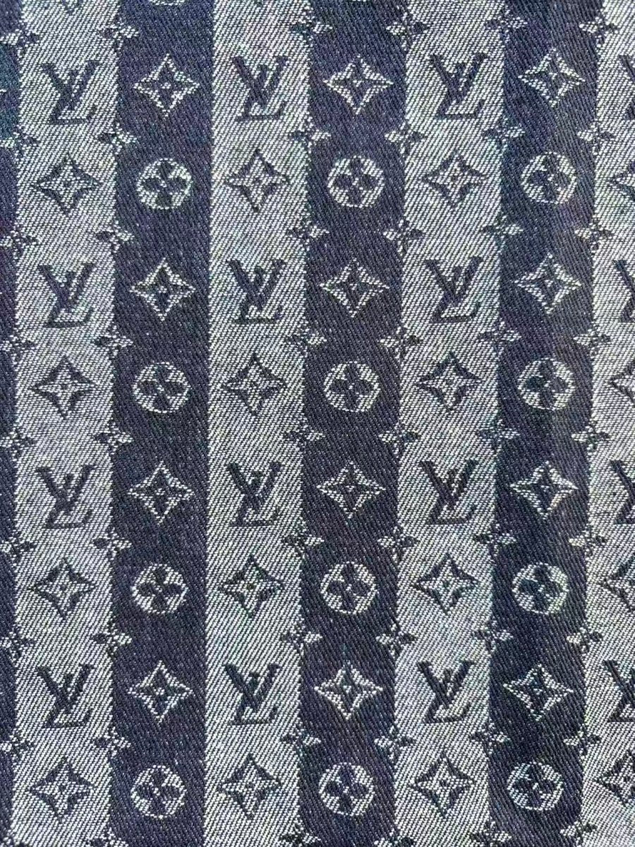 Stripe Louis Vuitton Denim Designer Fabric for Sewing Crafts Bag Repair - mingfabricstore