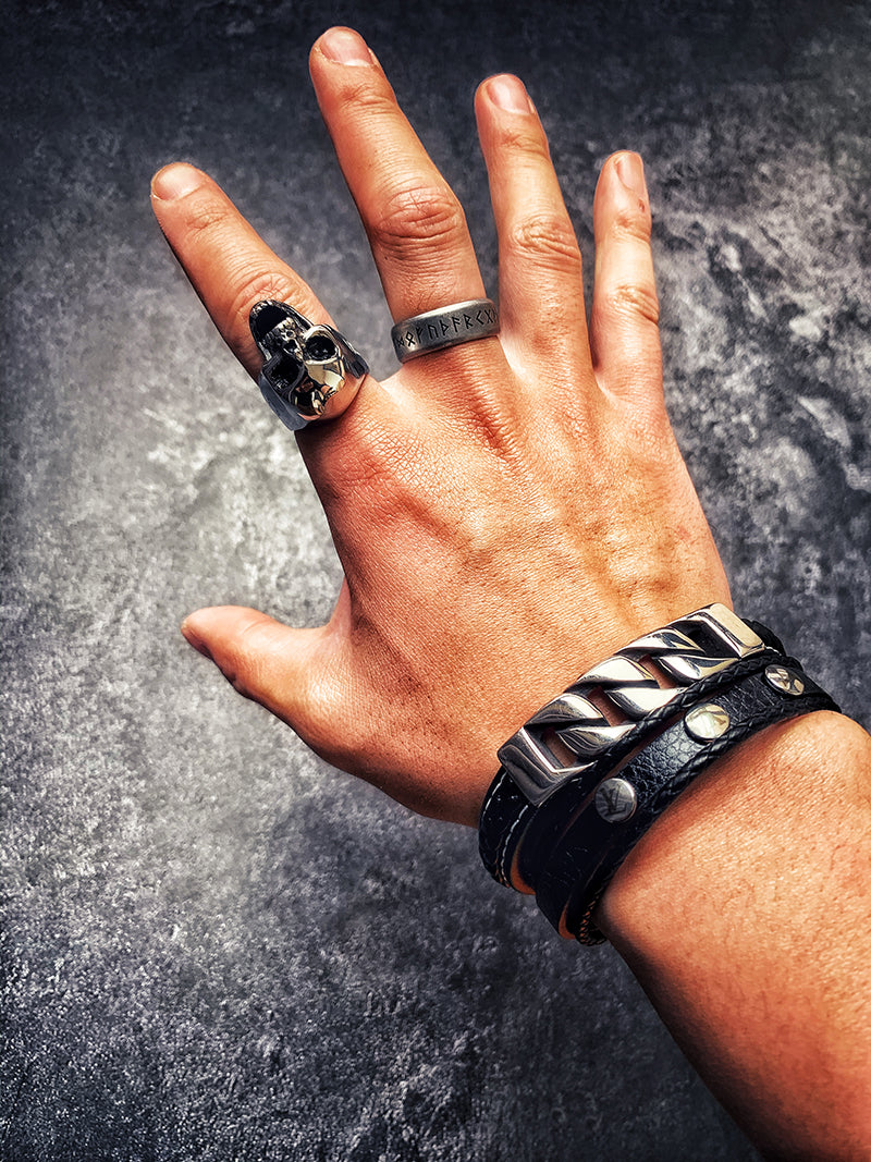Heavy Metal Leather Bracelet