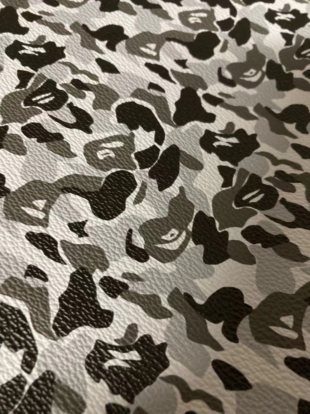 Black White Bape Vinyl Leather for Custom Sneakers Handmade