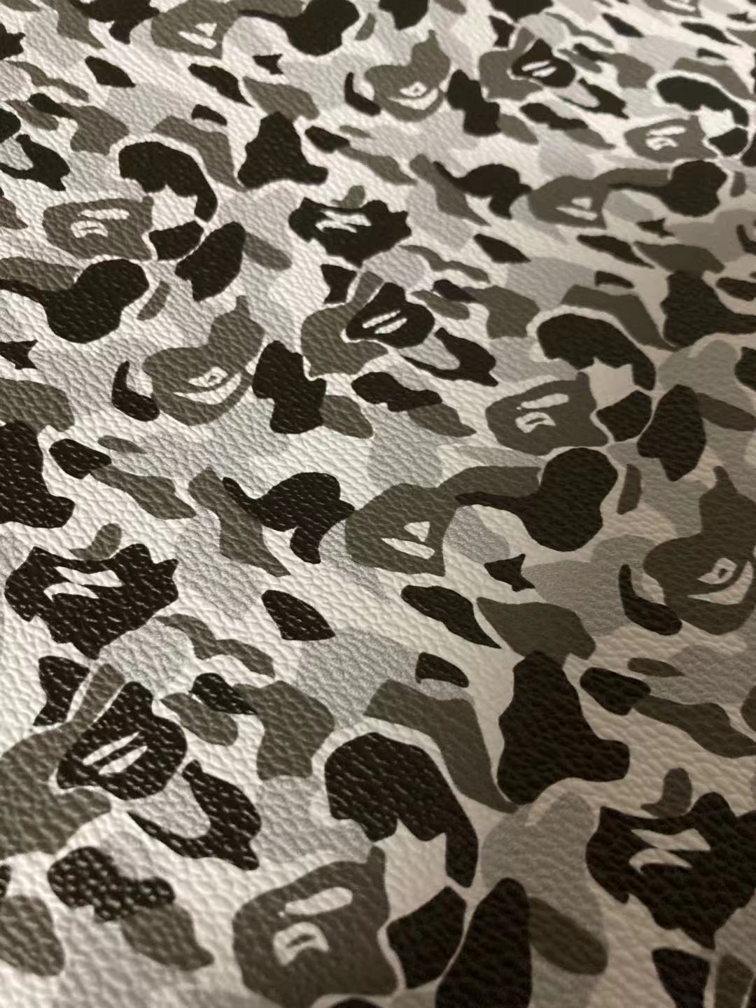 Black White Bape Vinyl Leather for Custom Sneakers Handmade