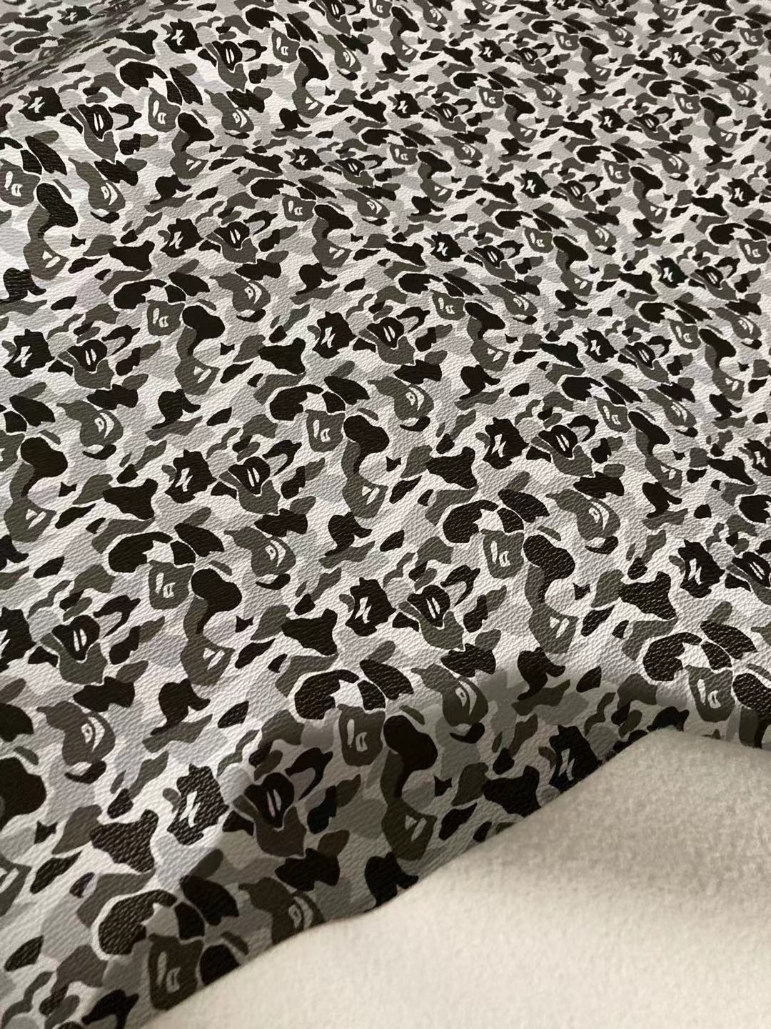 Black White Bape Vinyl Leather for Custom Sneakers Handmade