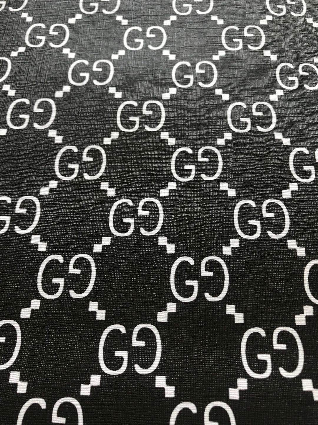 Black White Gucci Wallet Leather Vinyl Fabric