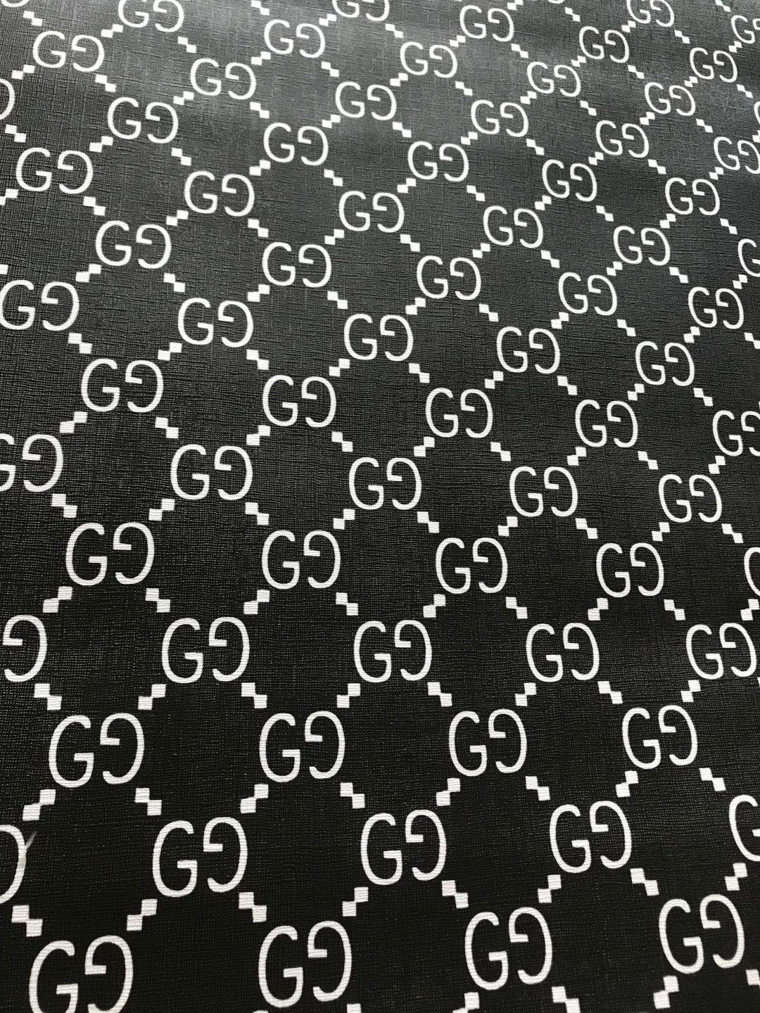 Black White Gucci Wallet Leather Vinyl Fabric