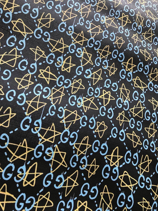 Blue Star Gucci Leather Fabric