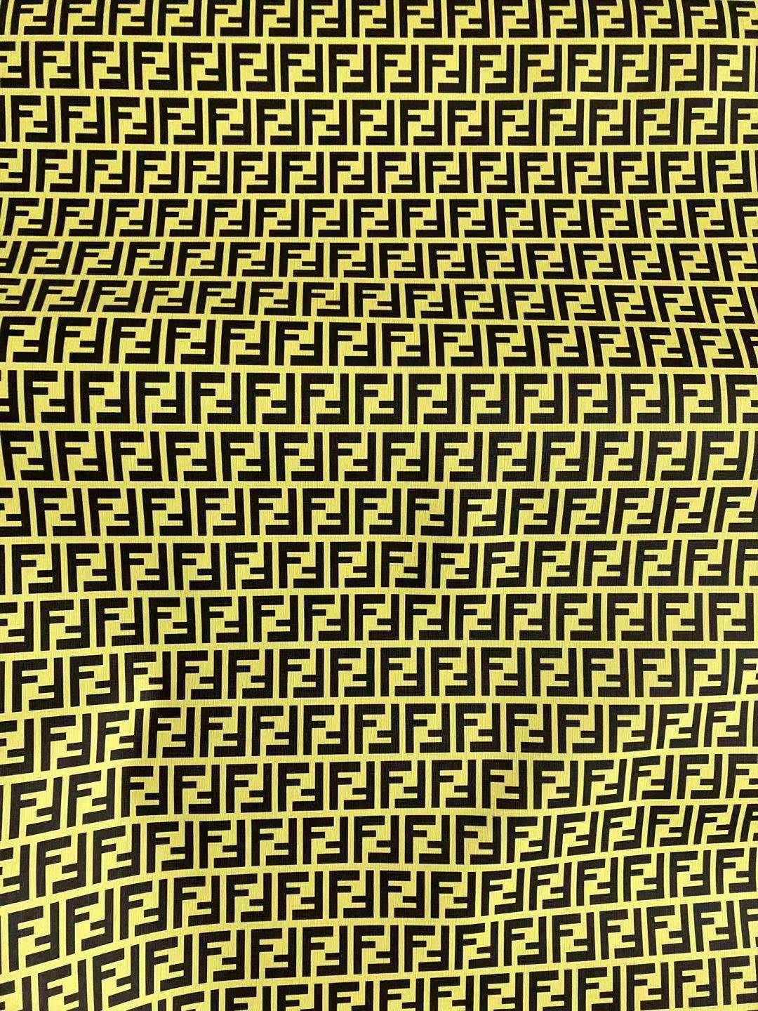 Bright Yellow Fendi FF Vinyl Leather for Custom Shoe