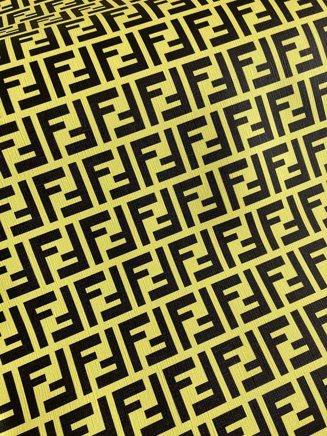 Bright Yellow Fendi FF Vinyl Leather for Custom Shoe