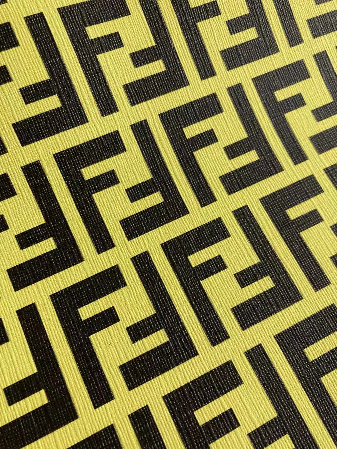 Bright Yellow Fendi FF Vinyl Leather for Custom Shoe