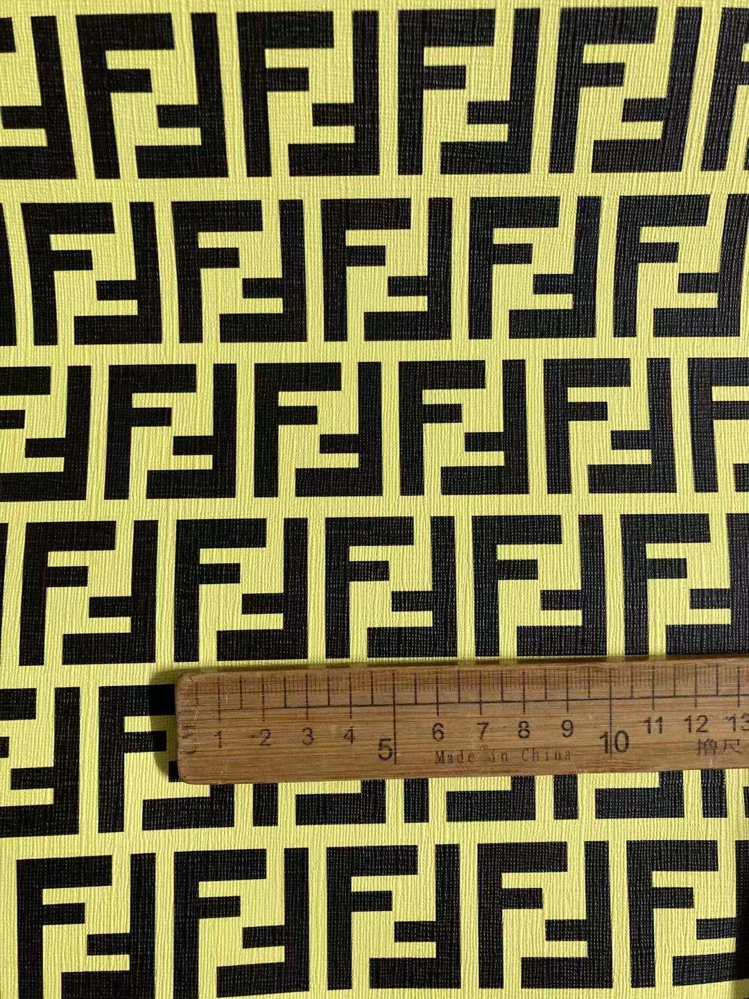 Bright Yellow Fendi FF Vinyl Leather for Custom Shoe