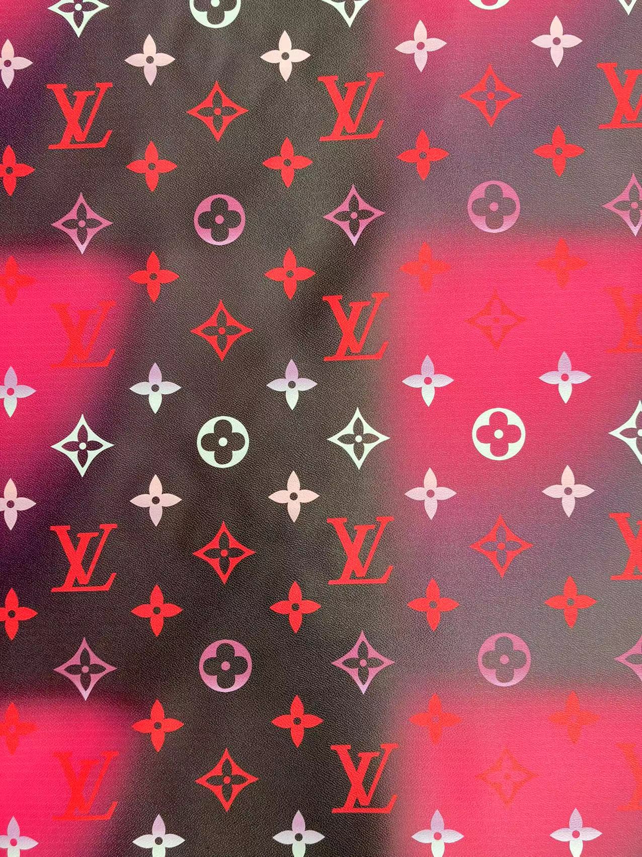 Black Colorful Lv By the Pool Leather Vinyl for Custom