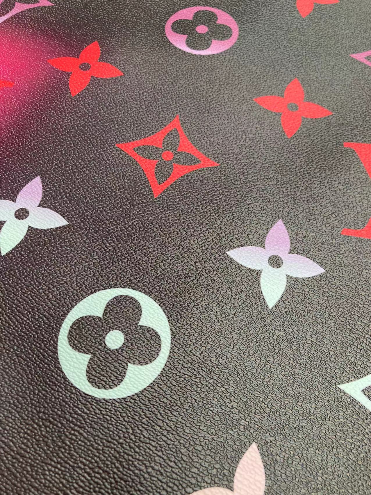 Black Colorful Lv By the Pool Leather Vinyl for Custom