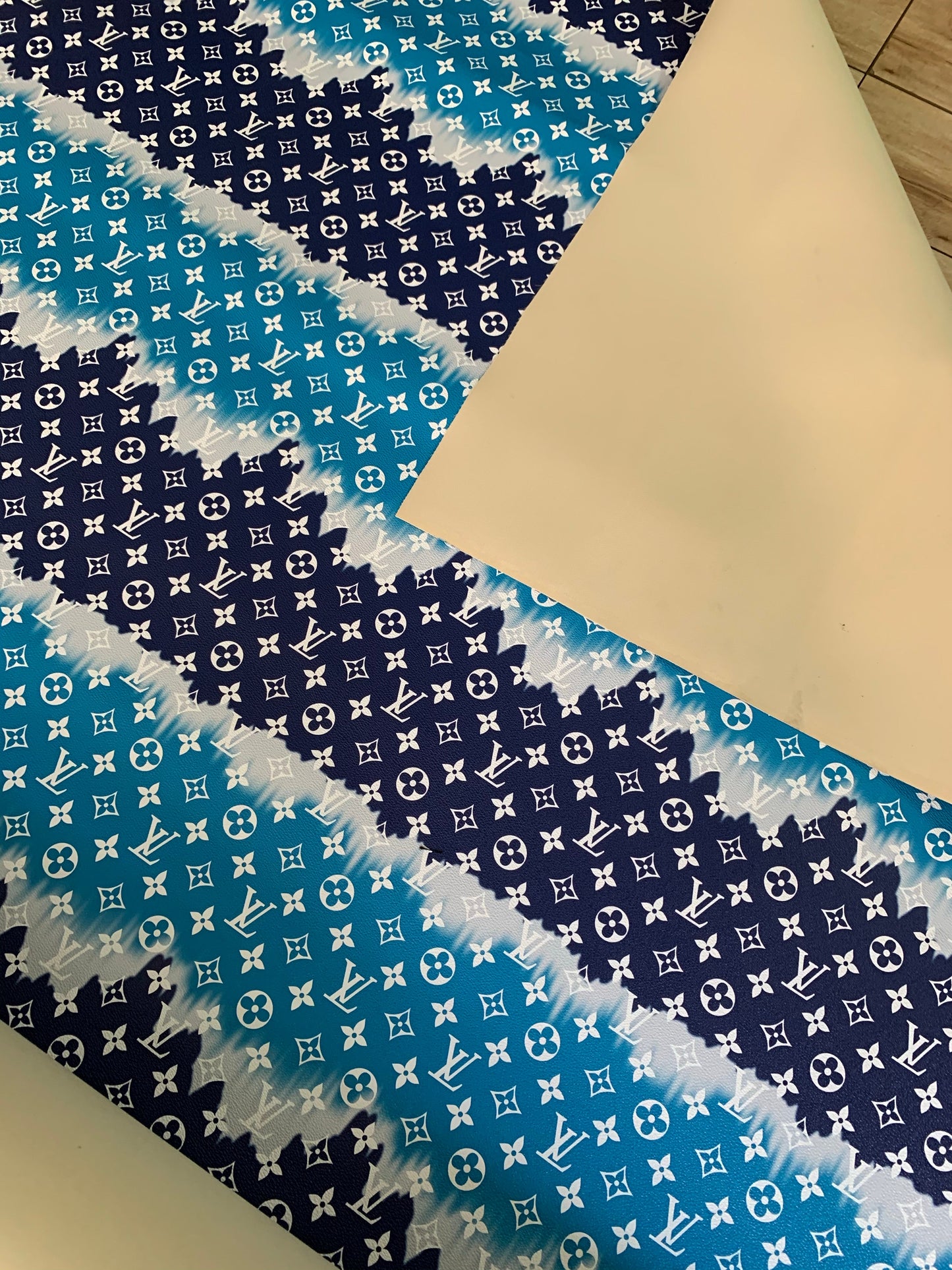 Blue Watercolor Normal Size LV leather