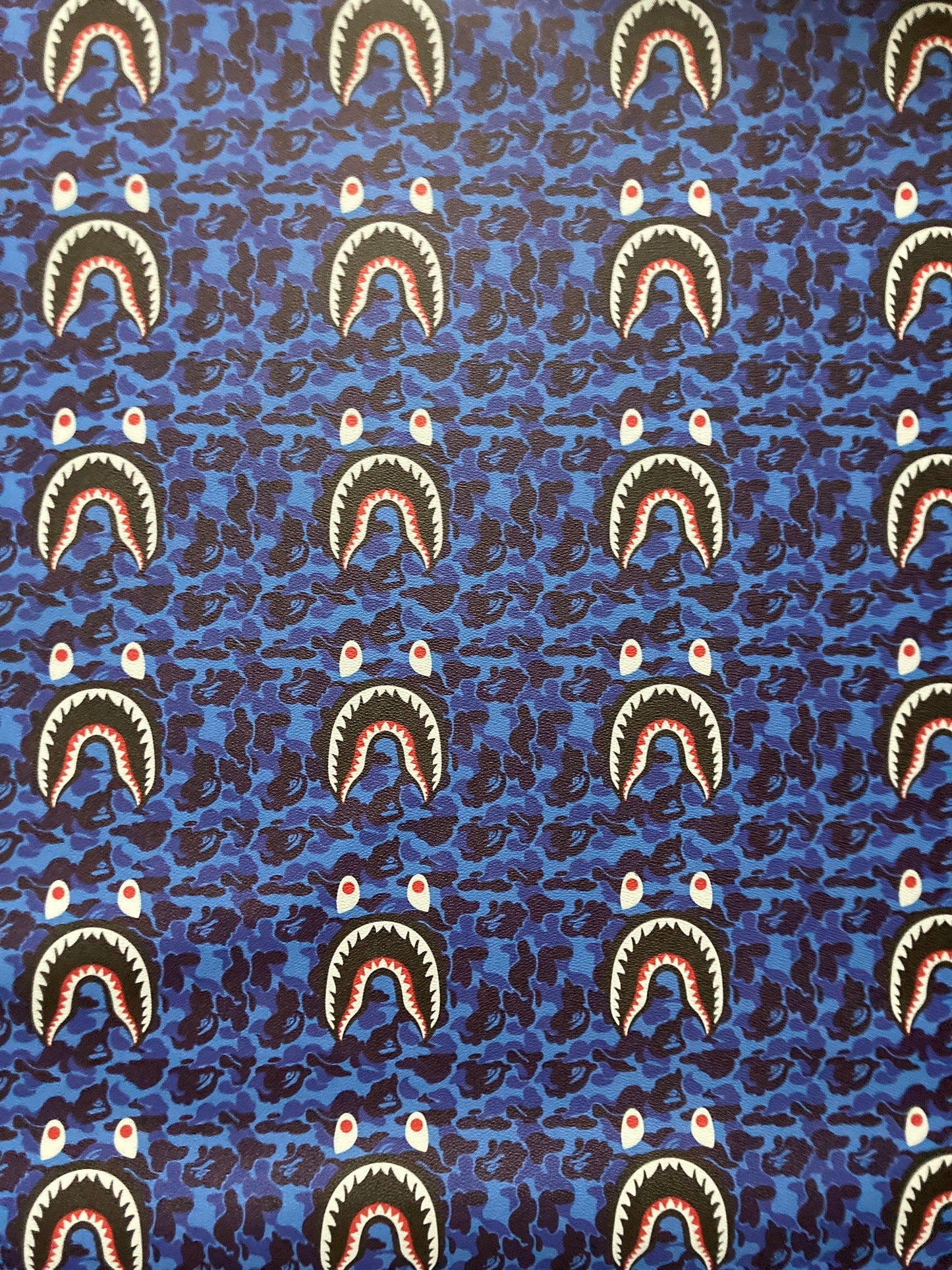 Bape Fashion Shark Camo Custom Handmade Leather