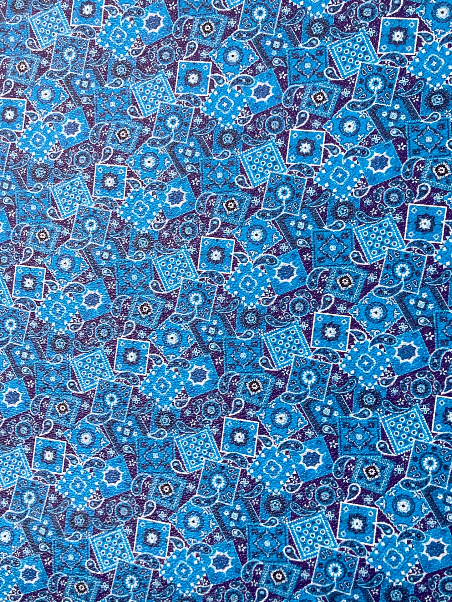 Blue Bandana Custom Designer Leather Material for Sneakers Upholstery