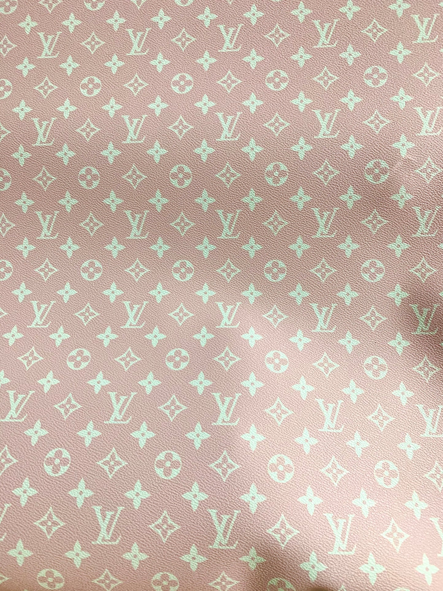Bright Light Pink LV Leather Fabric for Custom Bag