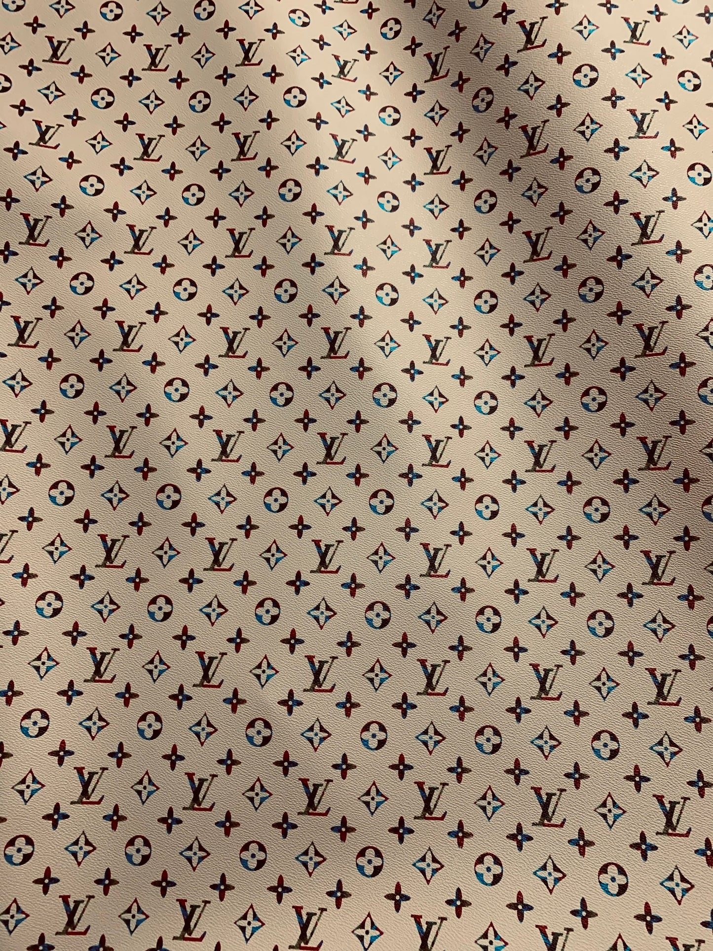 Beige Colorful Monogram LV Designer Inspired Leather for Custom