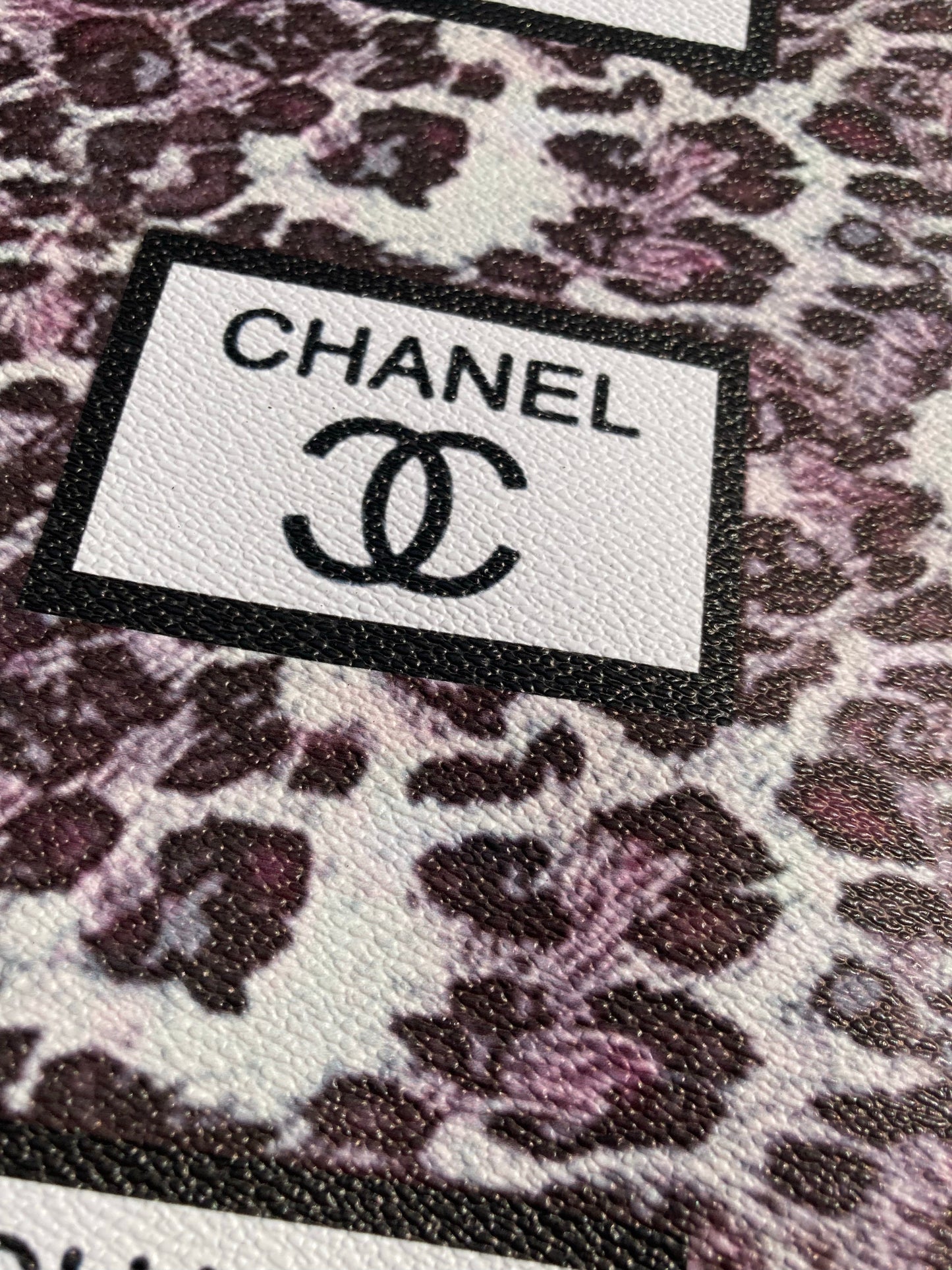 Chanel Leopard Print Lettering Vinyl for Bag