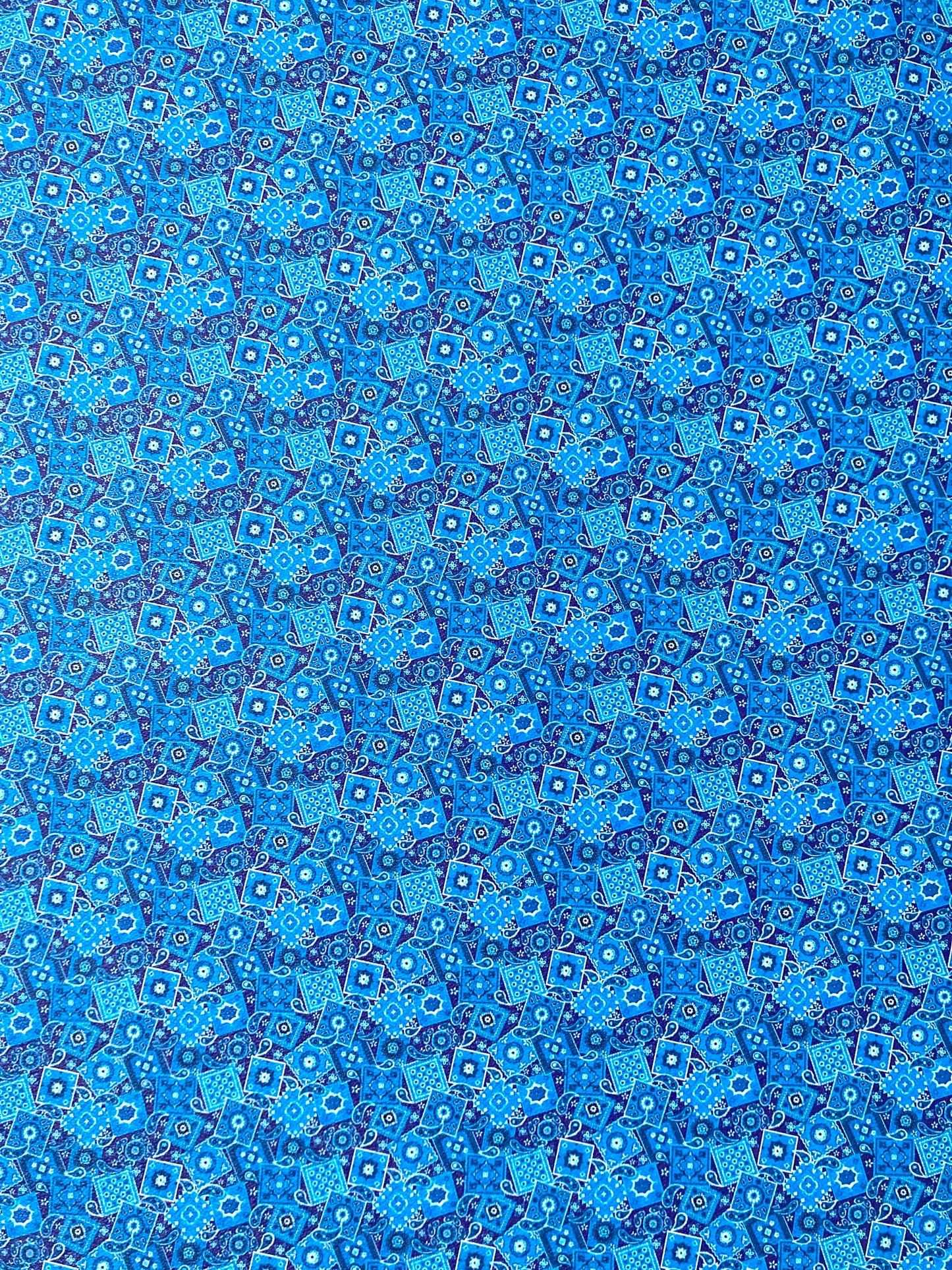 Blue Bandana Custom Designer Leather Material for Sneakers Upholstery