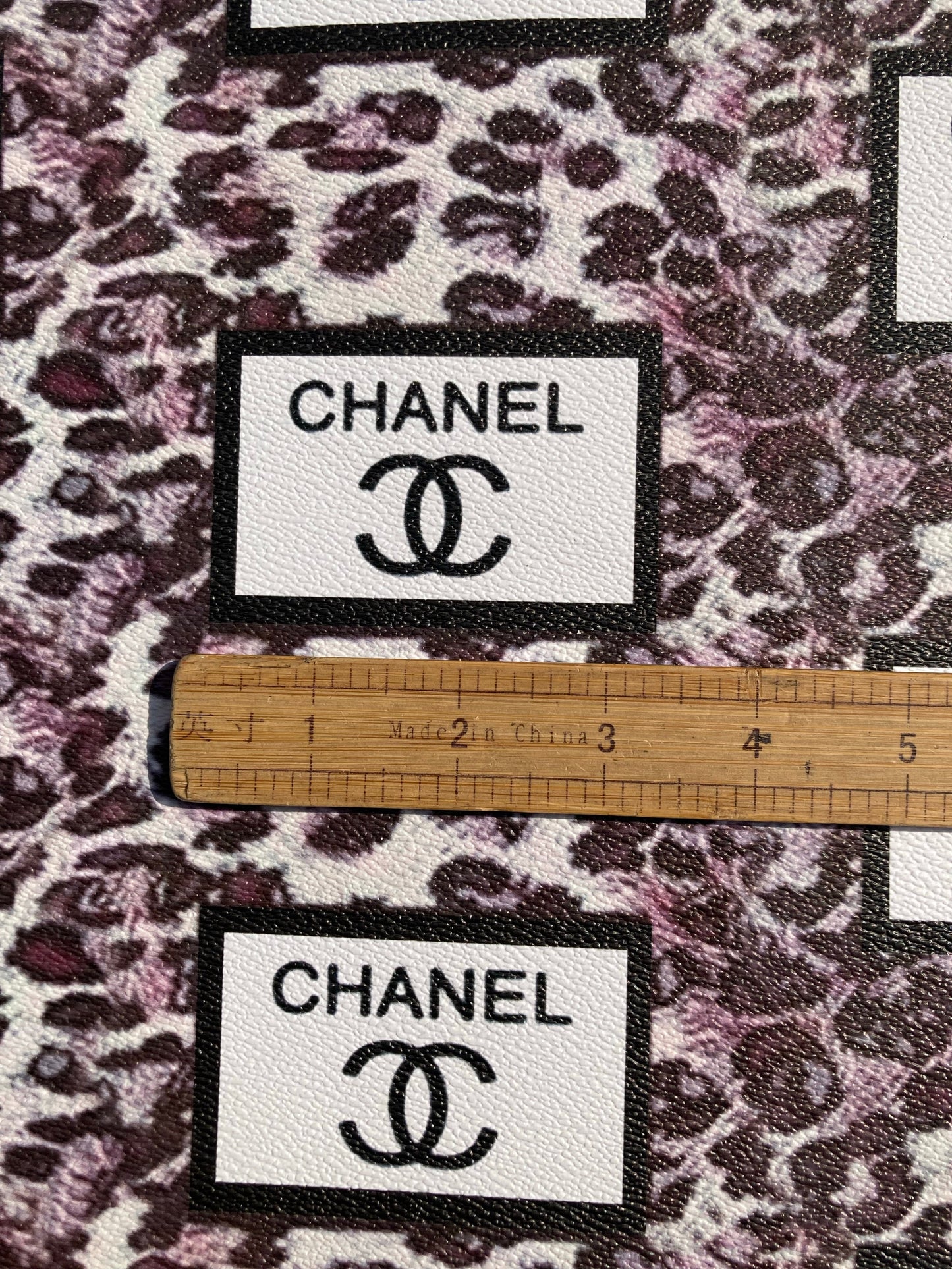 Chanel Leopard Print Lettering Vinyl for Bag