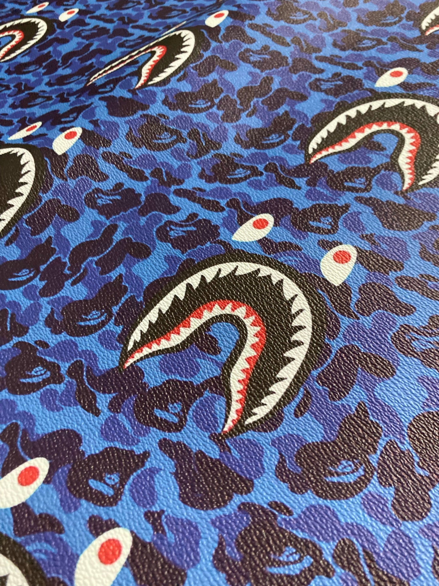 Bape Fashion Shark Camo Custom Handmade Leather