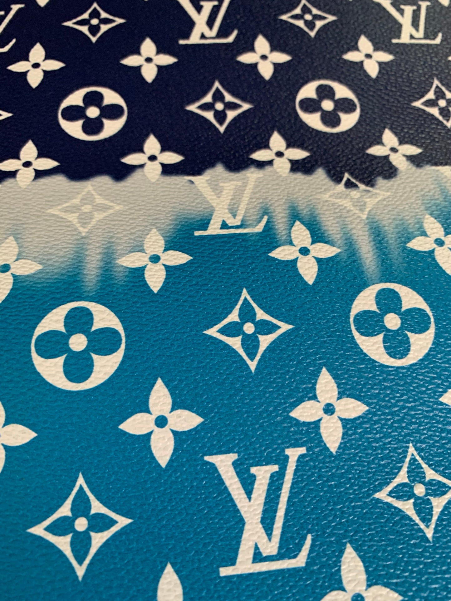 Blue Watercolor Normal Size LV leather