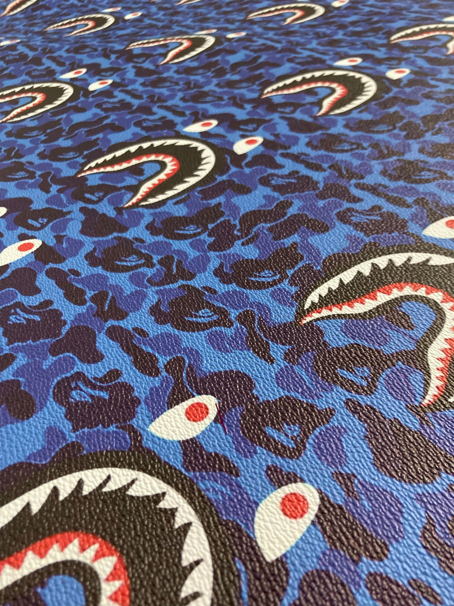 Bape Fashion Shark Camo Custom Handmade Leather