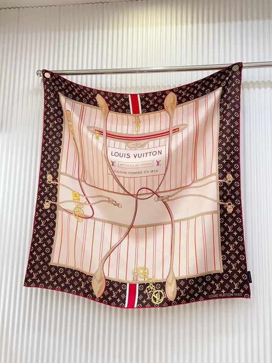 10 Styles of LV Silk Scarves (90×90cm) - mingfabricstore