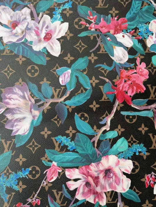 LV Flower Designer Fabric Sold by Yard for Crafts DIY Upholstery Projects