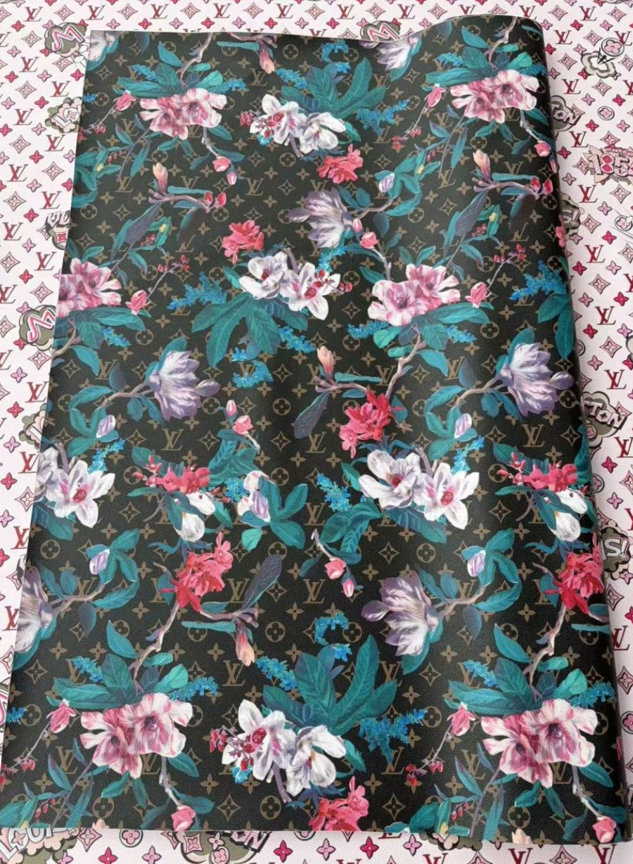 LV Flower Designer Fabric Sold by Yard for Crafts DIY Upholstery Projects