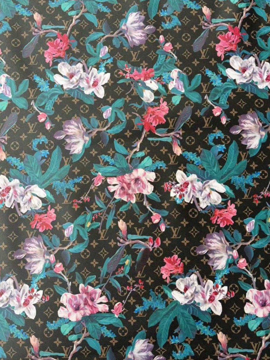 LV Flower Designer Fabric Sold by Yard for Crafts DIY Upholstery Projects