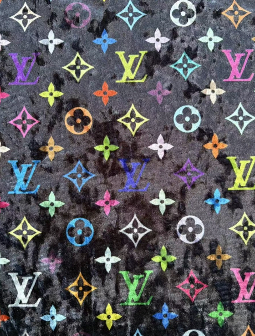 Takashi Murakami LV Velvet Designer Fabric for Crafts DIY
