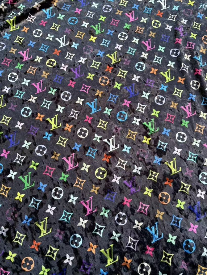 Takashi Murakami LV Velvet Designer Fabric for Crafts DIY