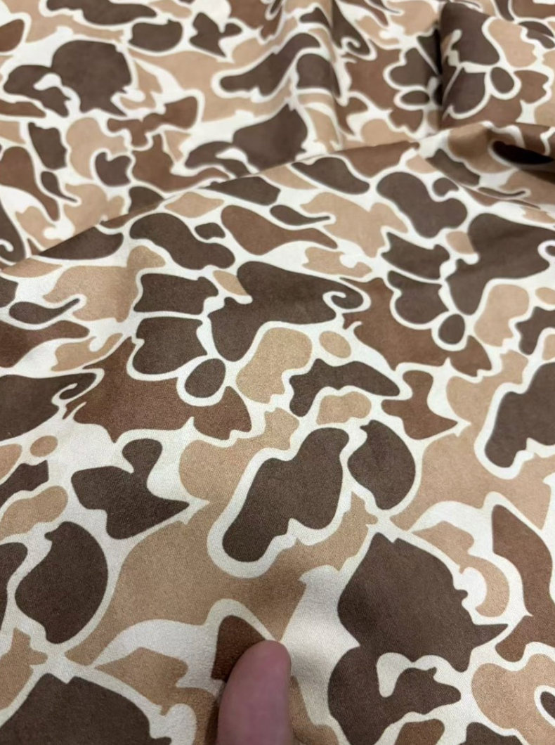 Brown Duck Camo Stretchy Suede Fabric for Speaker Pod Wrap DIY