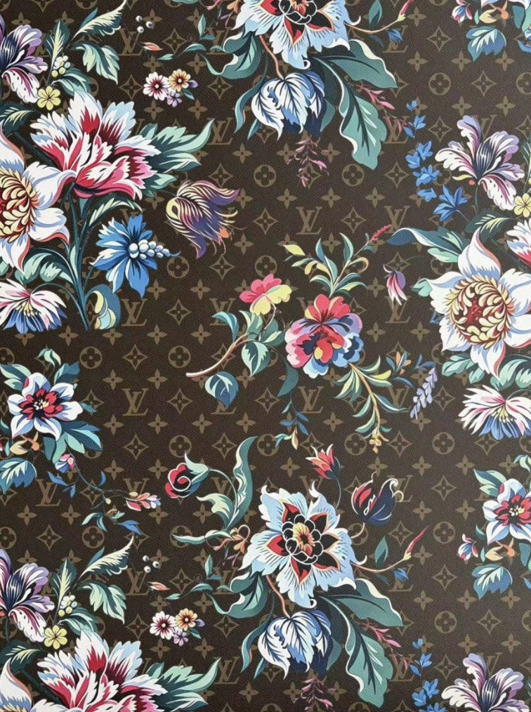 Flower LV Designer Fabric Sneakerhead Leather Car Upholstery Sewing Projects