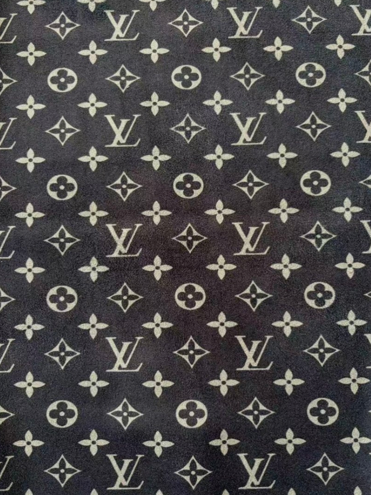 Black Grey LV Stretchy Suede Velvet Wrap Fabric for Speaker Upholstery