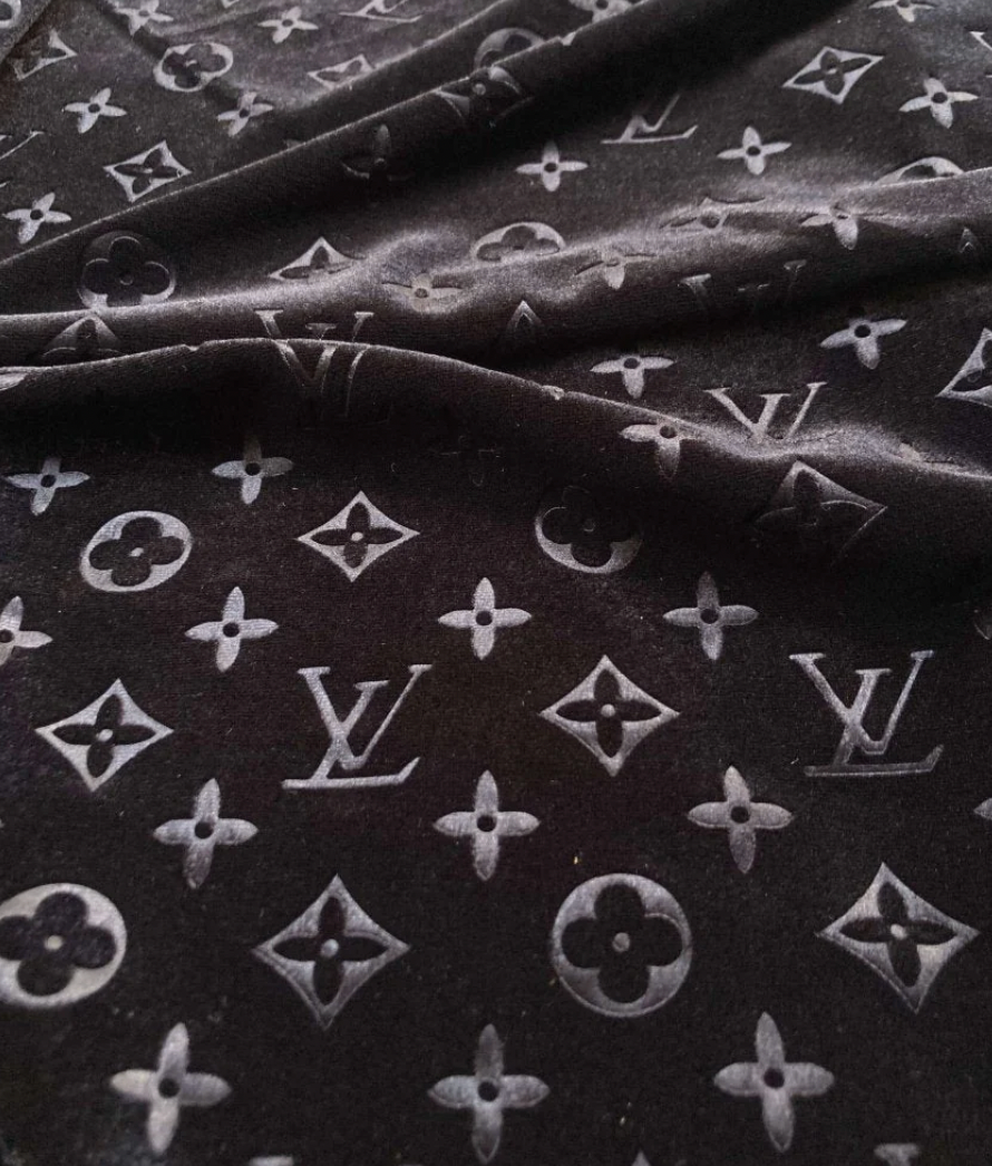 Luxury Black Velvet LV for Custom Furniture Sofa