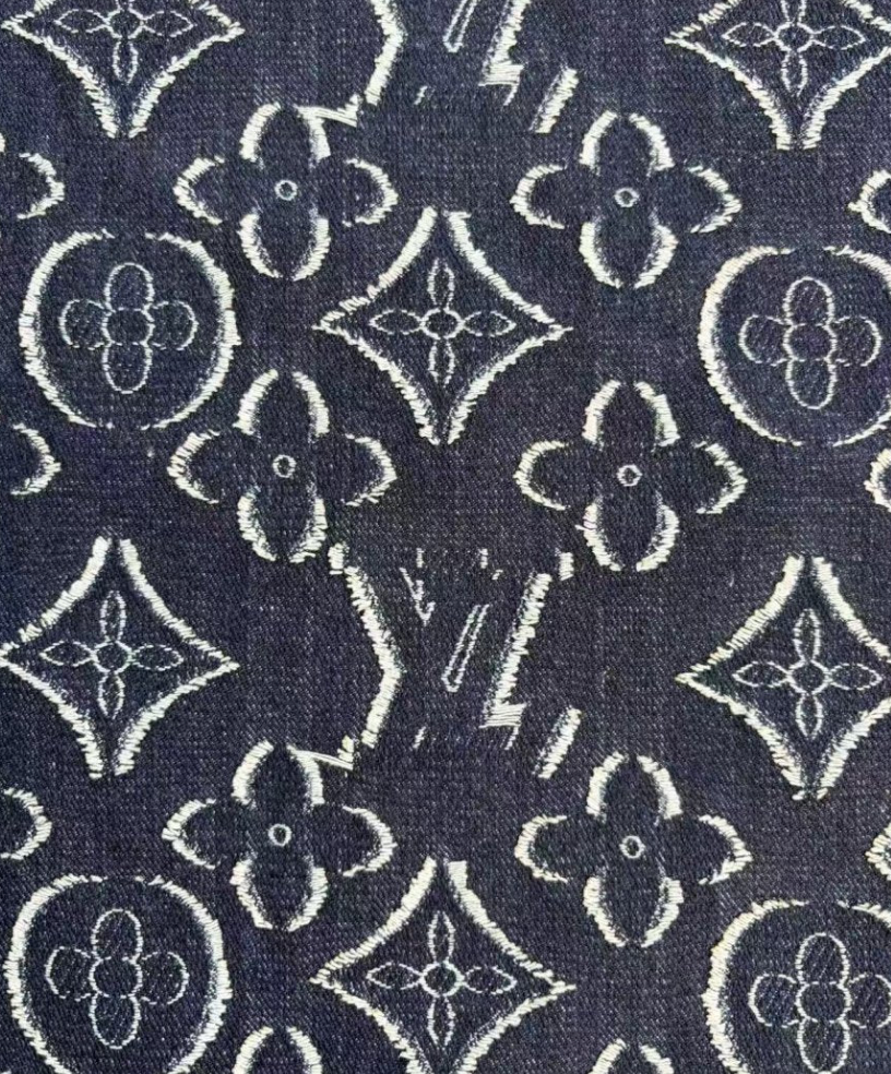 Texture LV Denim Sewing Fabric for DIY Projects Sneakerhead