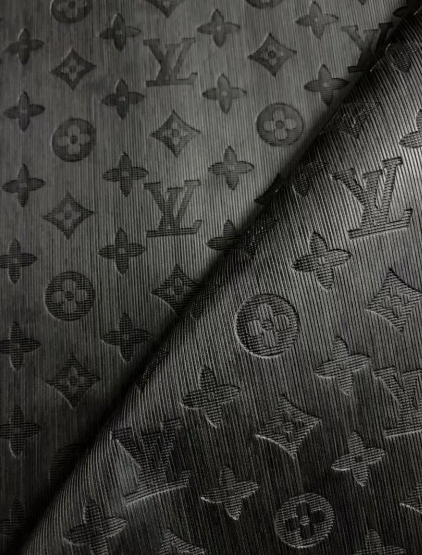 Black Texture Louis Vuitton LV Leather Sheet for Crafts DIY