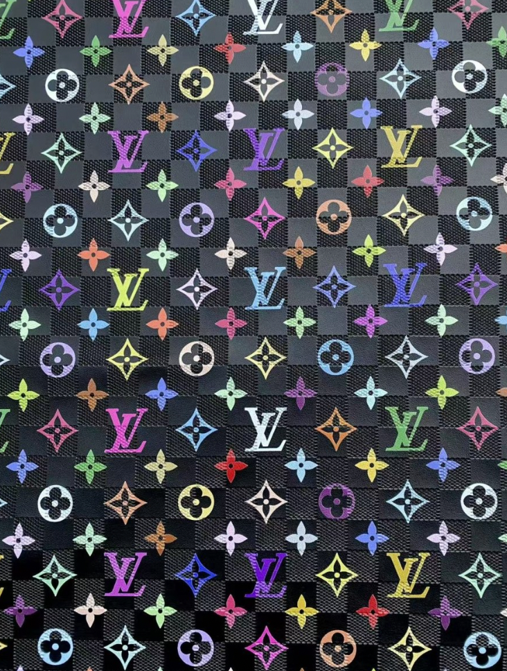 Colorful Louis Vuitton Monogram Custom Leather for DIY Projetcs